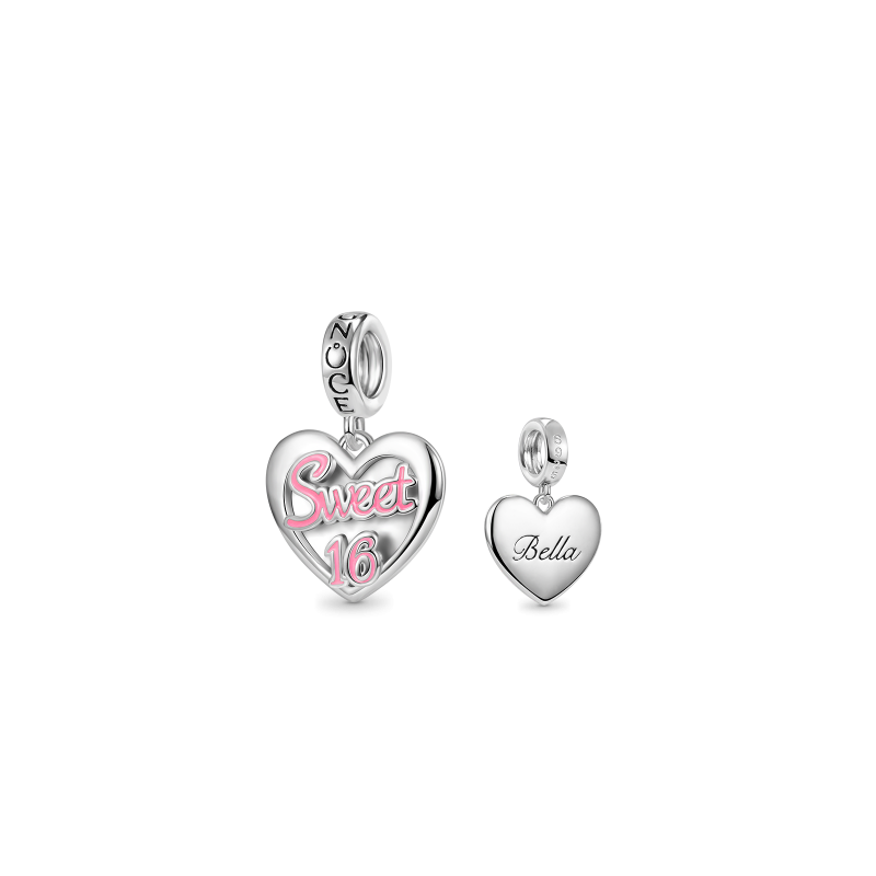 Gnoce Colgante colgante "Sweet 16" Corazón grabable