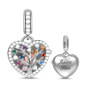 Charm Abalorio Personalizado Corazón con Árbol de la Vida Plata 925