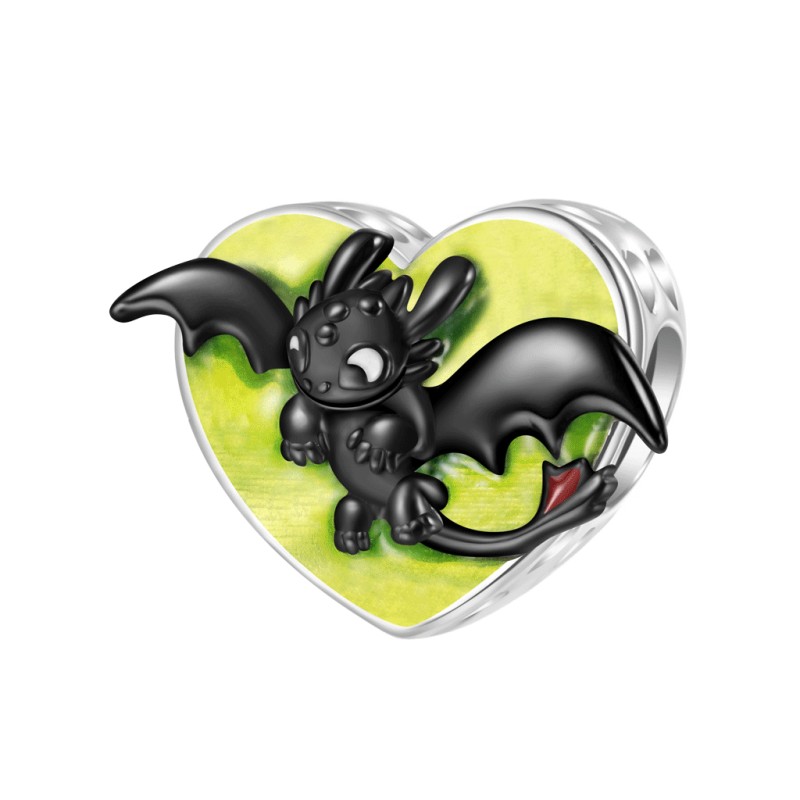 Gnoce Charm Corazón Desdentado Brilla en la Oscuridad