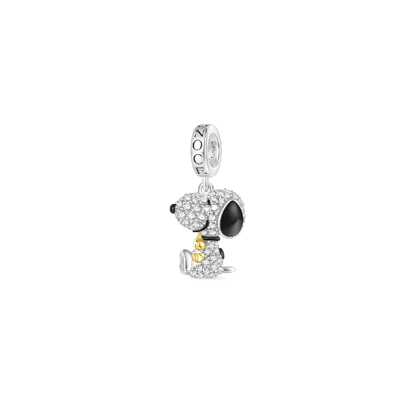 Gnoce Peanuts Snoopy Abrazando Woodstock Colgante de Diamantes