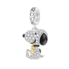 Gnoce Peanuts Snoopy Abrazando Woodstock Colgante de Diamantes