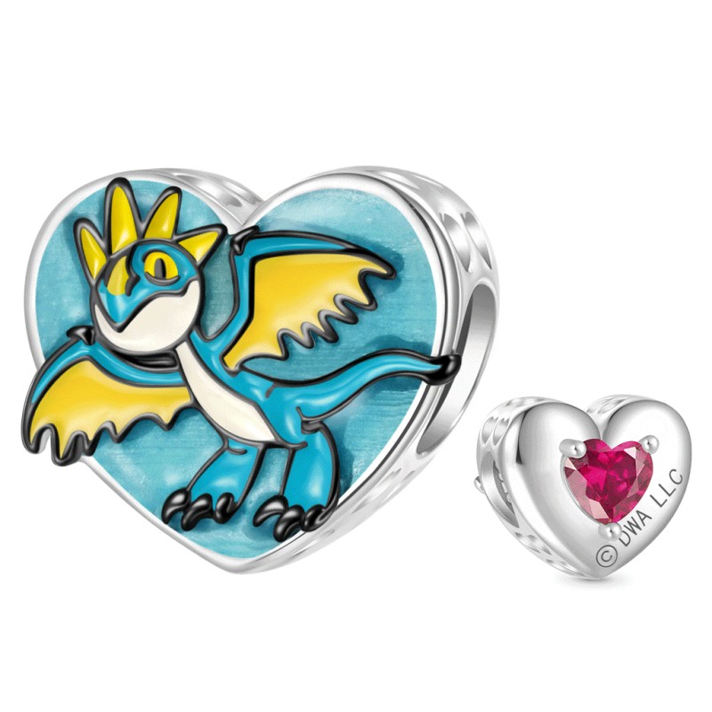 Gnoce Charm Nacimiento Deadly Nadder Corazón Resplandor en la Oscuridad