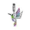Gnoce Colgante Colibrí Esmaltes coloridos y piedras preciosas incrustadas Plata de Ley 925