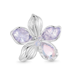 Gnoce Charm de Clip Flor Violeta