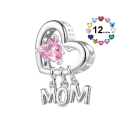 Gnoce Charm Día de la Madre Amor Corazón Piedra de Nacimiento