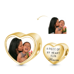 Gnoce Colgante Personalizado con Foto Corazón Love Forever chapado en oro de 18k