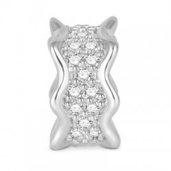 Gnoce Charm de Clip Circonita Blanca Plata de Ley