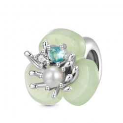 Gnoce Charm de Clip Flor Verde Sanadora de Primavera