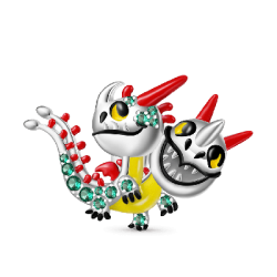 Gnoce Charm de Clip Dragón Hideous Zippleback