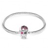 Gnoce Pulsera con Cierre Calavera Plata 925 Clásica