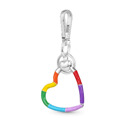Gnoce Llavero y Colgante Corazón Abrible Arco Iris