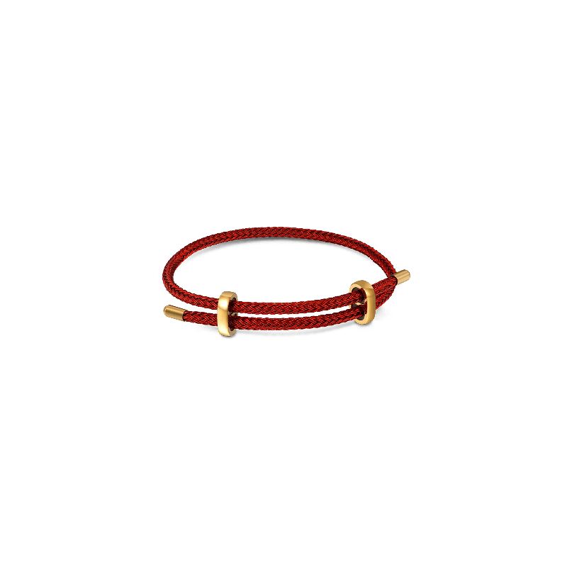 Gnoce Pulsera Básica Ajustable Rojo Con 2 Tapones