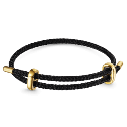 Gnoce Pulsera Básica Negra Ajustable con 2 Tapones