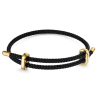 Gnoce Pulsera Básica Negra Ajustable con 2 Tapones