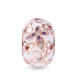 Gnoce Charm de Clip Plata Esterlina 925 Con Incrustaciones de Circonitas De Colores