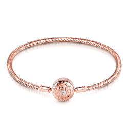 Gnoce Pulsera Plata S925 Chapado en Oro Rosa 18k Bracelet Clásica