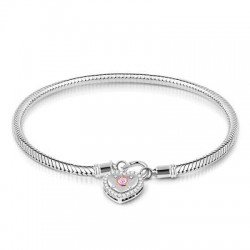 Gnoce Pulsera de Corazón de Plata S925