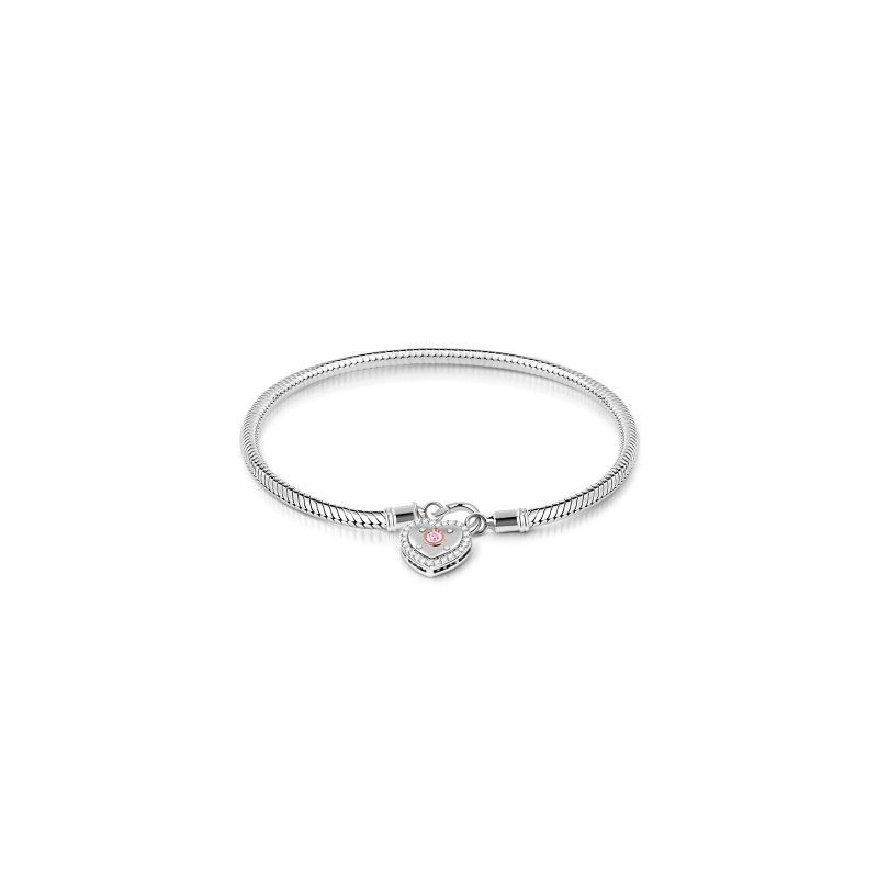 Gnoce Pulsera de Corazón de Plata S925
