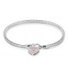 Gnoce Pulsera de Corazón de Plata S925