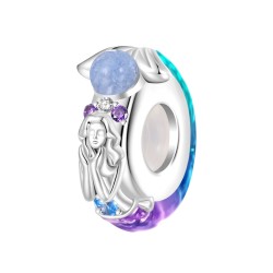 Gnoce Charm de Clip Cola de Sirena Gradiente Brillo en la Oscuridad