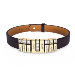 Gnoce Pulsera de Cuero Punk DIY Personalizada con 2-8 Broches