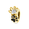 Gnoce Charm de Clip Oro de 18k con Patas de Mascota para Pulseras