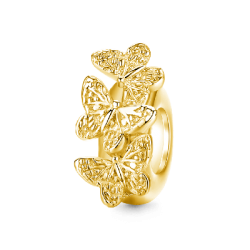 Gnoce Charm de Clip Mariposas Danzantes chapado en oro de 18k