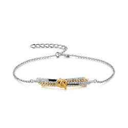 Gnoce Pulsera de Cadena de Barras de Nudo de Corazón