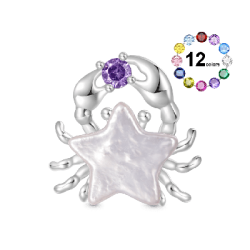 Gnoce Charm de Clip Estrella de Cangrejo de Perla Irregular