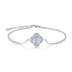 Gnoce Pulsera Trébol Cuatro Hojas Piedra de Luna