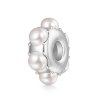 Gnoce Charm de Clip Clásico Media Cúpula Perla