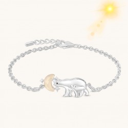 Gnoce Pulsera Luna Brillo en la Oscuridad Oso Polar Padre-Hijo