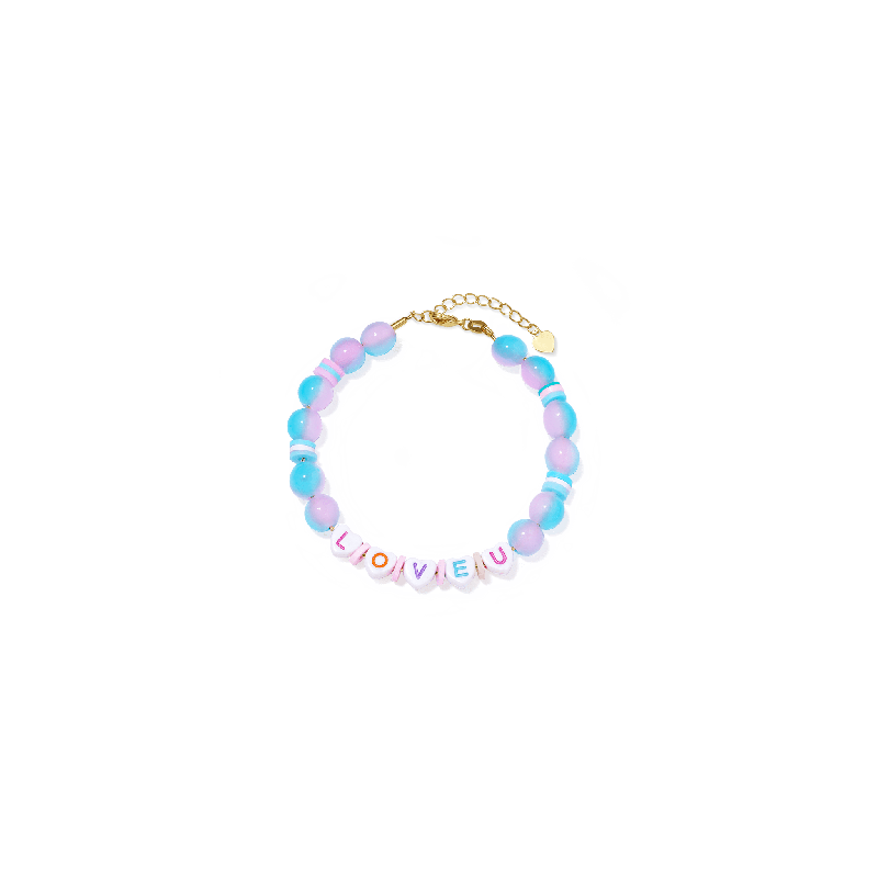 Gnoce Pulsera de Cuentas Multicolor Letra DIY