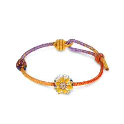 Gnoce Pulsera tejida a mano Nueve Dragón de Fuego Púrpura Tai Sui Rojo con Charm Girasol