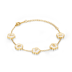 Gnoce Pulsera Ajustable Primavera Flores de la Suerte AMOR