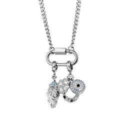 Gnoce Collar de Plata con Aro Ovalado y Cadena de Cierre