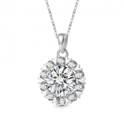 Gnoce Collar de Girasol de Moissanite VVS Brillante de 5 Ct Y 925S