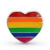 Love is Love Abalorio con forma de bandera arcoíris en forma de corazón Plata de ley para el Día de San Valentín
