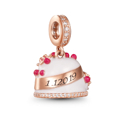 Gnoce "Feliz cumplea?os" Birthday Cake Charm Grabable colgante personalizado cuelga
