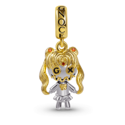 Charm de Muñeca Vudú Niña en Plata s925 Chapado en Oro 18k