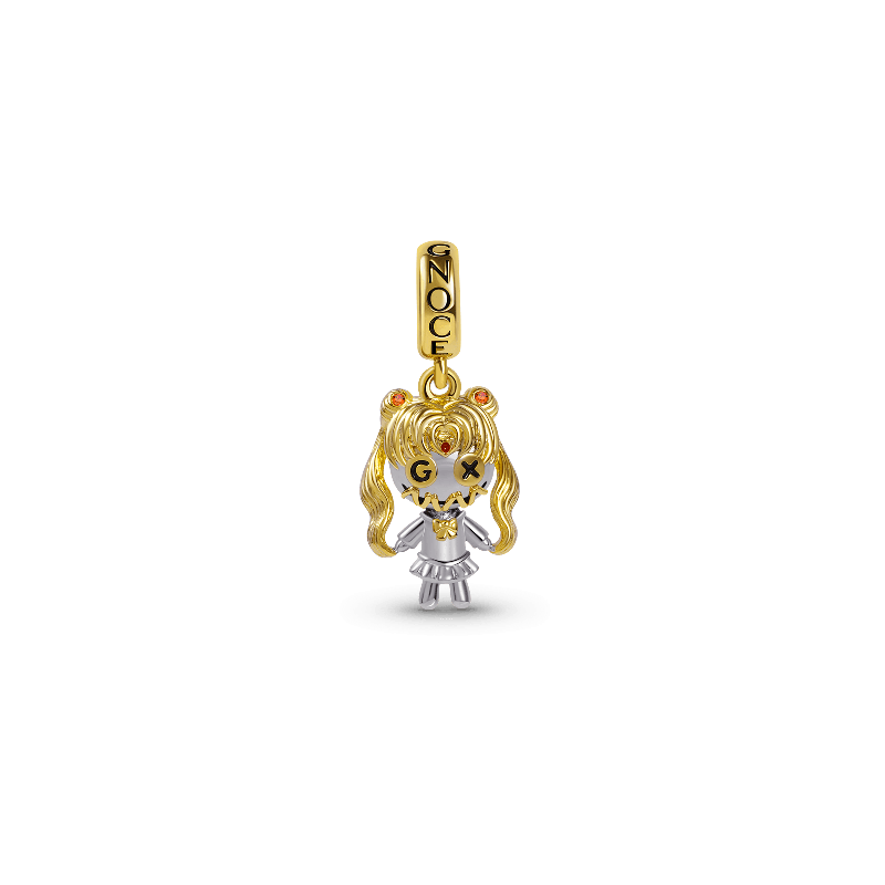 Charm de Muñeca Vudú Niña en Plata s925 Chapado en Oro 18k
