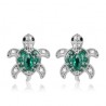 Aretes Tortuga Verde Plata S925