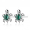 Aretes Tortuga Verde Plata S925