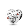 Charm de Familia en Forma Corazón en Plata s925