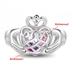 Gnoce "Dale Mi Corazón a Ti" Anillo de Claddagh celta de Corazones Enjaulados