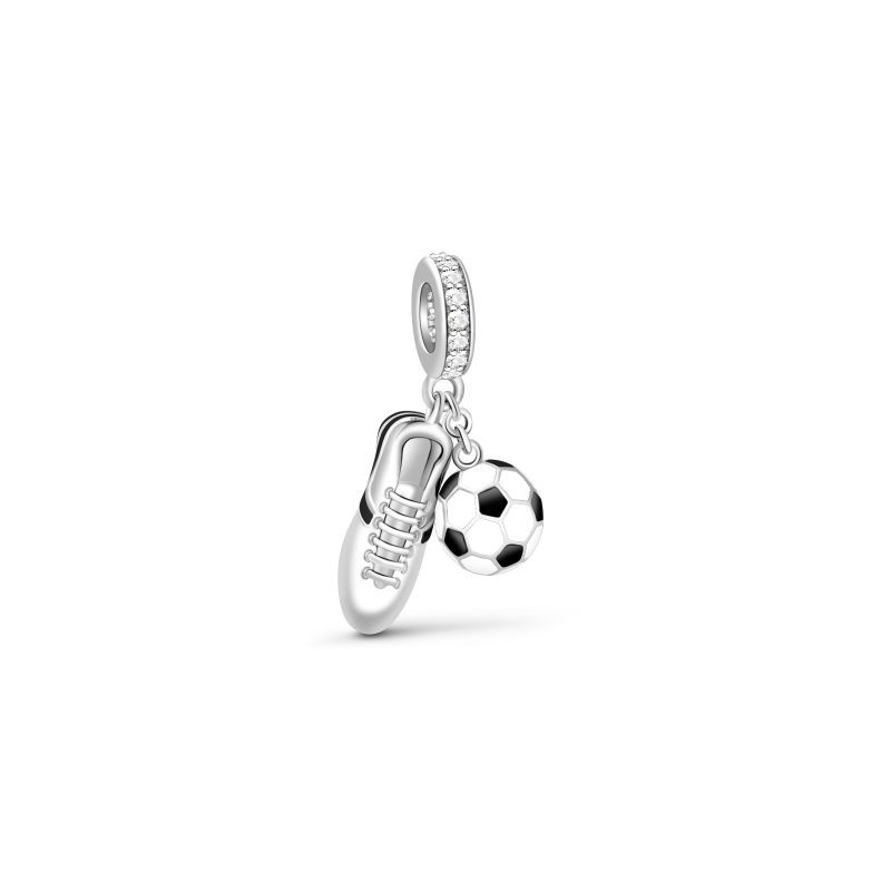 Gnoce "Me Gusta Fútbol " Charm de Fútbol/Football en Plata s925