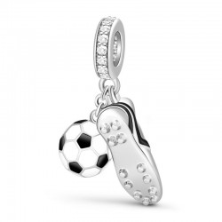 Gnoce "Me Gusta Fútbol " Charm de Fútbol/Football en Plata s925