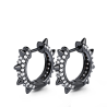 Gnoce Pendientes Negro Estilo Punk en Plata 925 Chapado con Cubic Zirconia