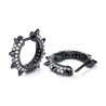 Gnoce Pendientes Negro Estilo Punk en Plata 925 Chapado con Cubic Zirconia