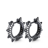Gnoce Pendientes Negro Estilo Punk en Plata 925 Chapado con Cubic Zirconia